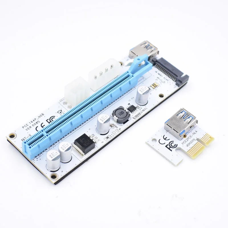 5 шт./лот VER008S PCI E Riser Express 1X к 16x расширитель USB 3 0 адаптер карта с интерфейсом
