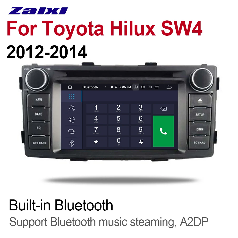 ZaiXi 2din Android 9 0 Octa Core 4 Гб RAM DVD для Toyota Hilux SW4 2012 ~ 2014 GPS Радио BT Navi MAP мультимедийная