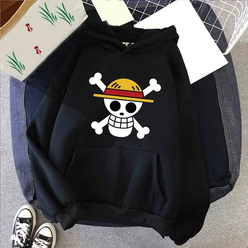 

Hot Anime One Piece Hoodies Funny Cartoon Graphic Costume Unisex Harajuku Hooded Hip Hop Streetwear Causal Harajuku Unisex Tops