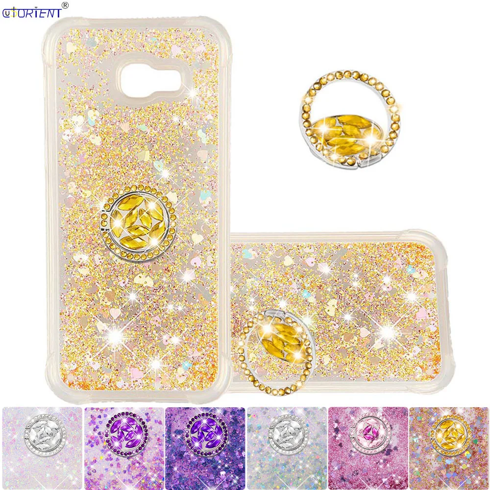 Для Samsung Galaxy A3 2017 Bling Diamond Ring Case SM A320F/DS A320FL милый Блестящий жидкий зыбучий песок