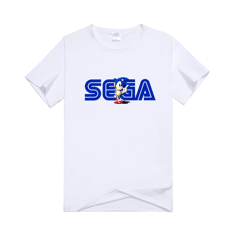 SEGA Sonic Винтажная футболка с логотипом крутая футболка для мужчин Harajuku graphics футболка с коротким рукавом футболка бойфренда Camiseta