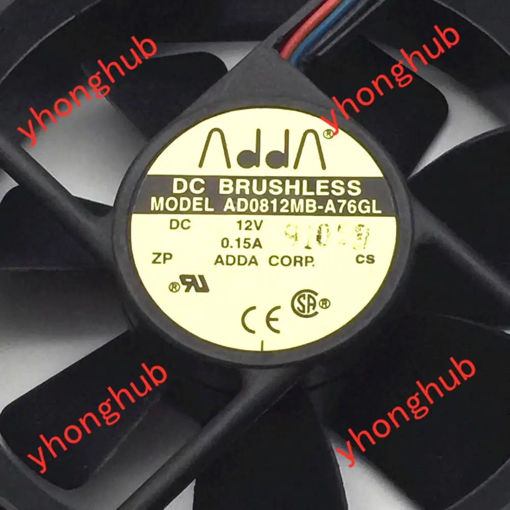 ADDA AD0812MB-A76GL DC 12V 0.15A 3-жильный 80x80x25 мм Сервер вентилятор охлаждения | Компьютеры и