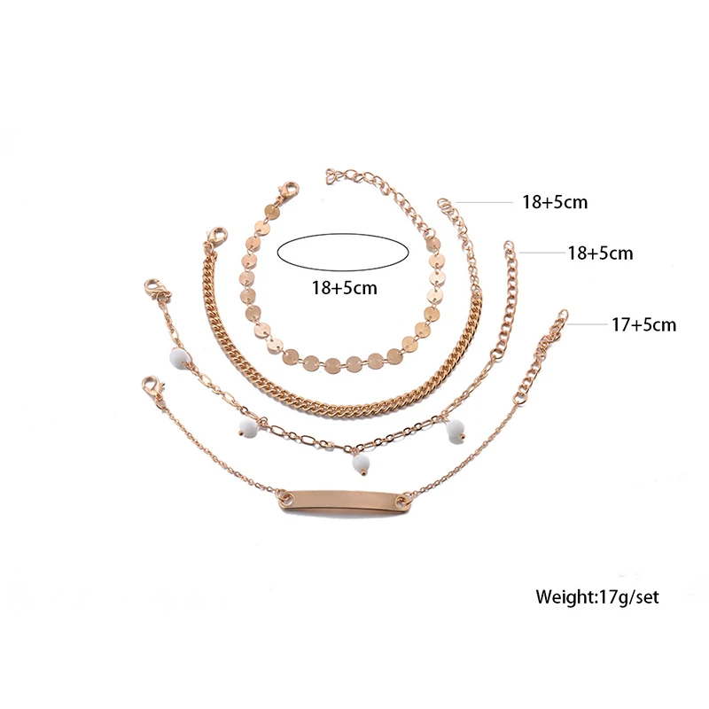 4 шт./компл. Искусственные золотые цепочки браслеты блестки бусины кисточки
