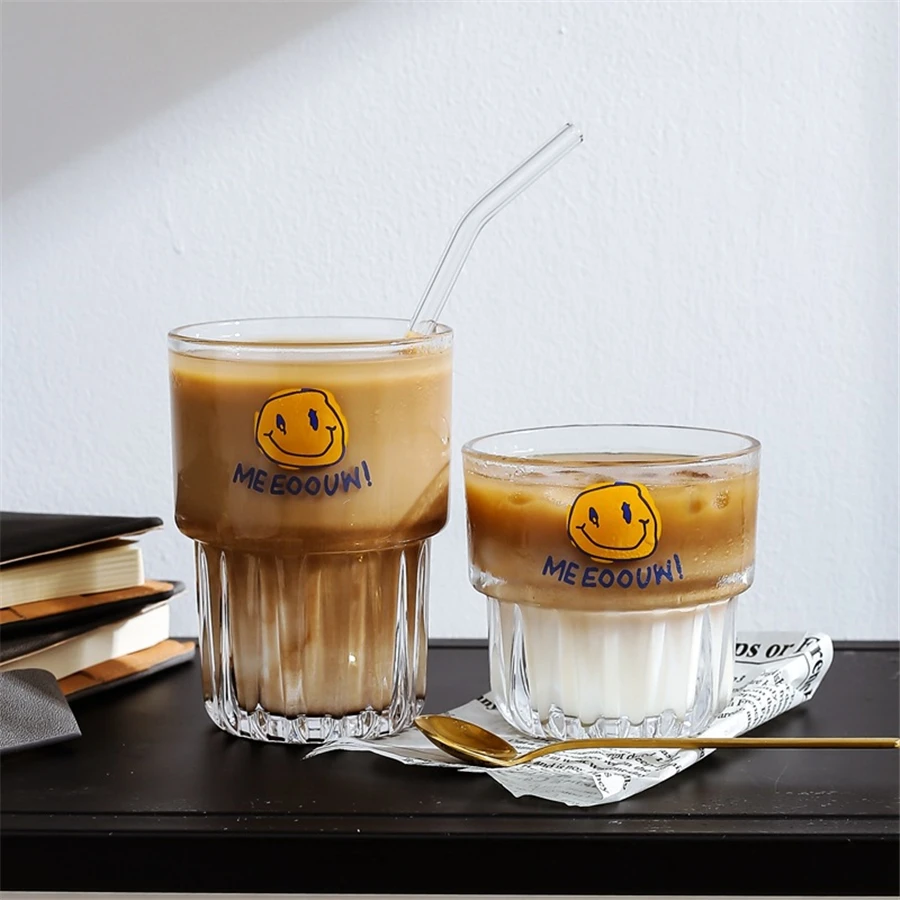 

1pcs Creative Coffee Glass Beer Juice Mug Milk Drink Cup Red Wine Glass Flat White Bar Accessories Coffee Shop Tools Decoration