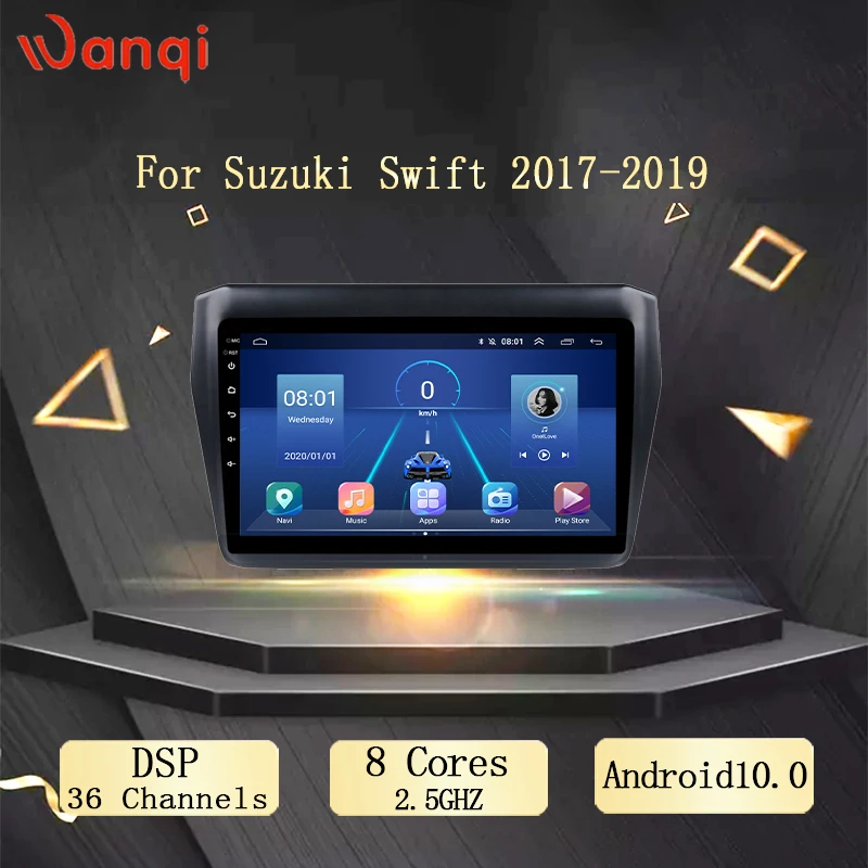 Wanqi 2.5D Android 10 0 автомобильный DSP видео 9 дюймов для Suzuki Swift 2017 2018 2019 Carplay Мультимедиа