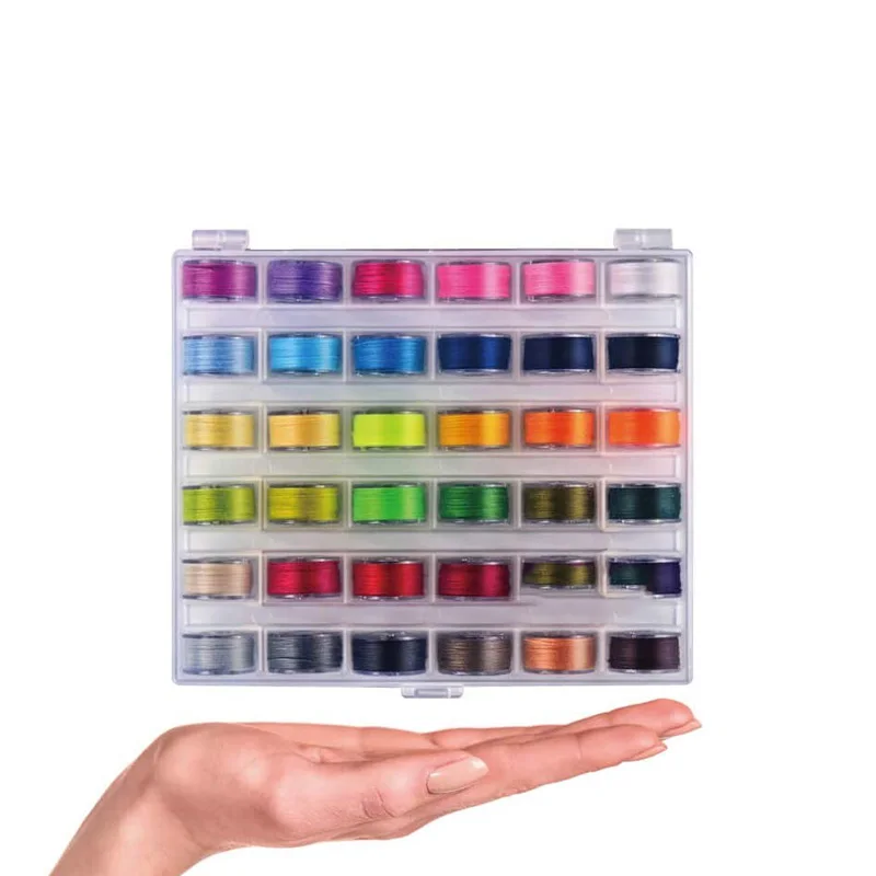 

72 Pcs Bobbins and Sewing Thread with Case for Brother Singer Babylock Janome Kenmore Assorted Colors
