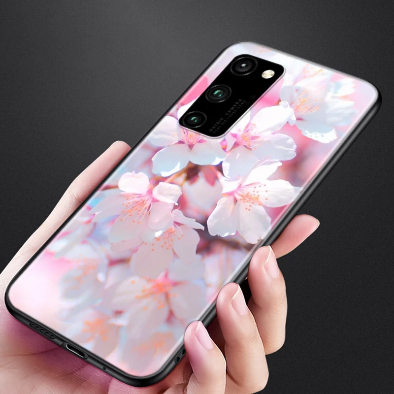 

Silicone Cover Red Pink Flower Petals For Honor 9 9X Lite 9S 9A 9C 8 8A Prime 8X MAX 20 30 7A 7C Pro Plus Phone Case
