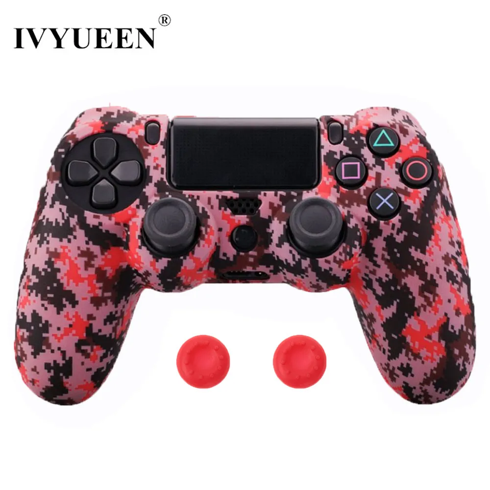 IVYUEEN 44 цвета силиконовый Камуфляжный защитный чехол для sony Dualshock 4 PS4 DS4 Pro тонкий контроллер ручки джойстик колпачки