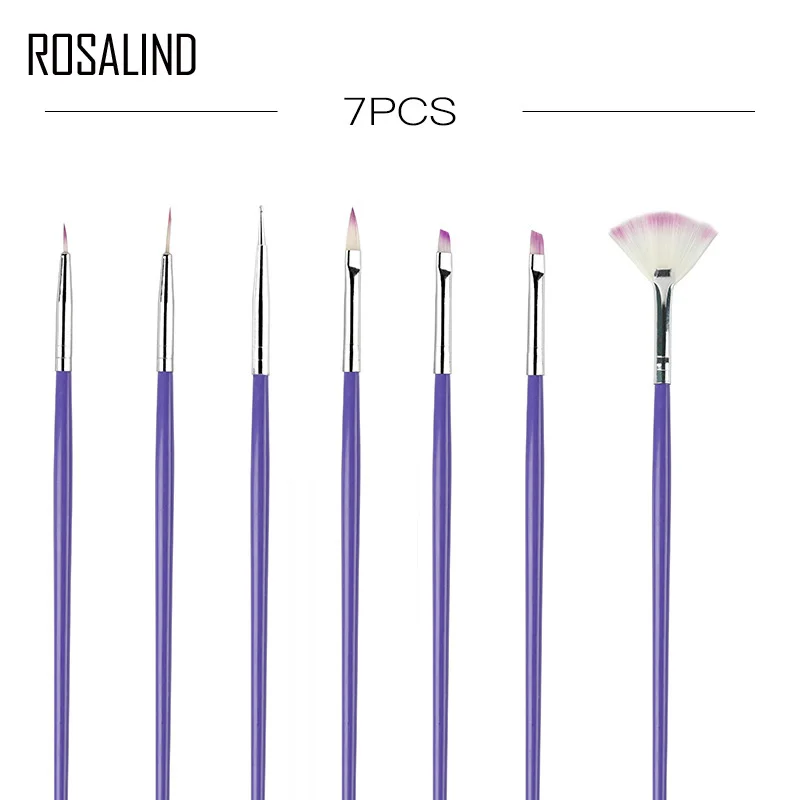 ROSALIND 7 Pcs/Set Nail Brushes for Manicure Design Tool Set 3D Gel Acrylic Liner Pen Art Brush For Nails | Красота и здоровье