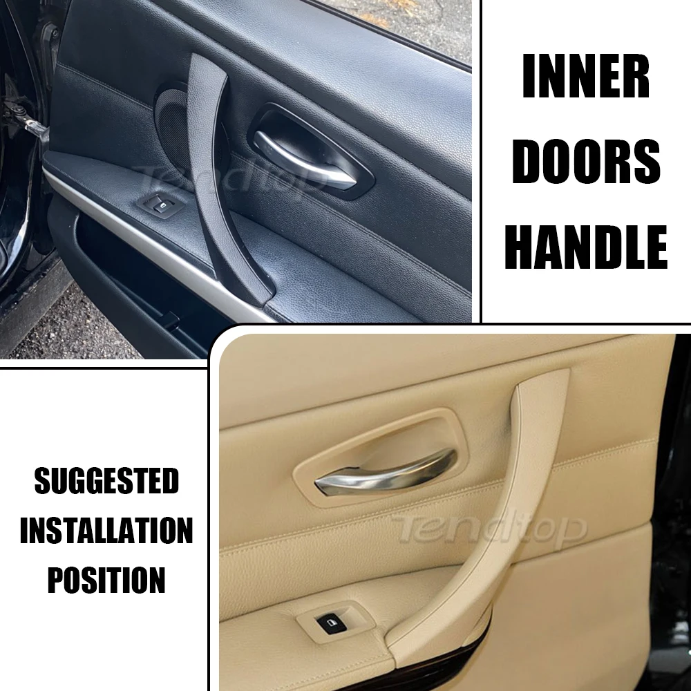 Gray Beige Black Car Inner Handle For BMW 3 Series E90 E91 330 328 323 325 335 2004-2012 Interior Door Panel Pull Trim Cover images - 6