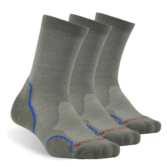 3 pair Gray Носки из мериносовой шерсти, ZEALWOOD Athletic cushit Crew hiking& походные носки, 1/3 пар - Цвет: 3 pair Gray