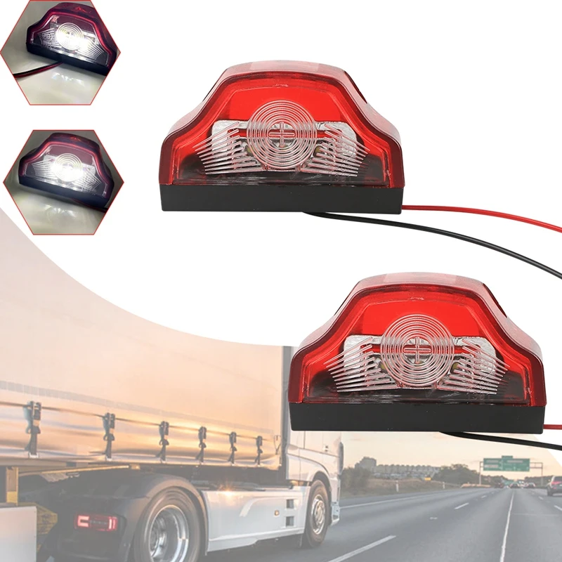 

2 Pack 10V-30V Car 3LED License Plate Lamp Light Taillight for Boat Trailer Truck Lorry Caravan Stripe Shape