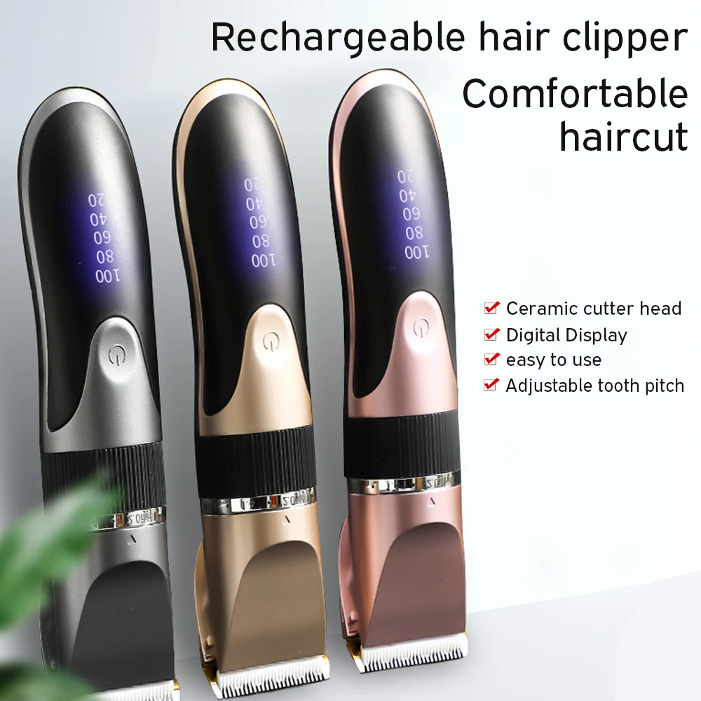 Профессиональная машинка для стрижки волос мужской триммер с аккумулятором