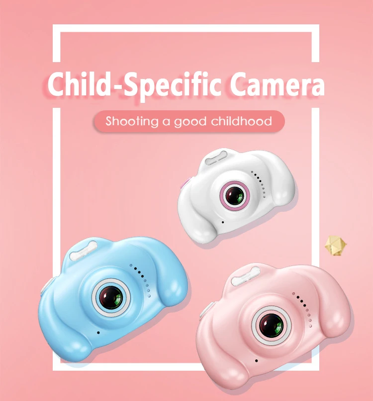 Новинка Детская цифровая мини камера с цветным экраном и двумя объективами 1080P HD