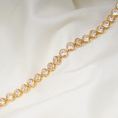 Chain length 18cm 24 различных стиля, браслет, звенья цепи, браслеты для женщин и мужчин, кристалл, циркон, позолота, Теннисный Браслет, модное ювелирное изделие - Окраска металла: Chain length 18cm