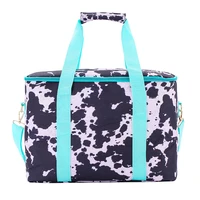 casual cow pattern lunch box bags fashion print sunflower women handbags canvs leopard picnic bag portable cooler bag 2021