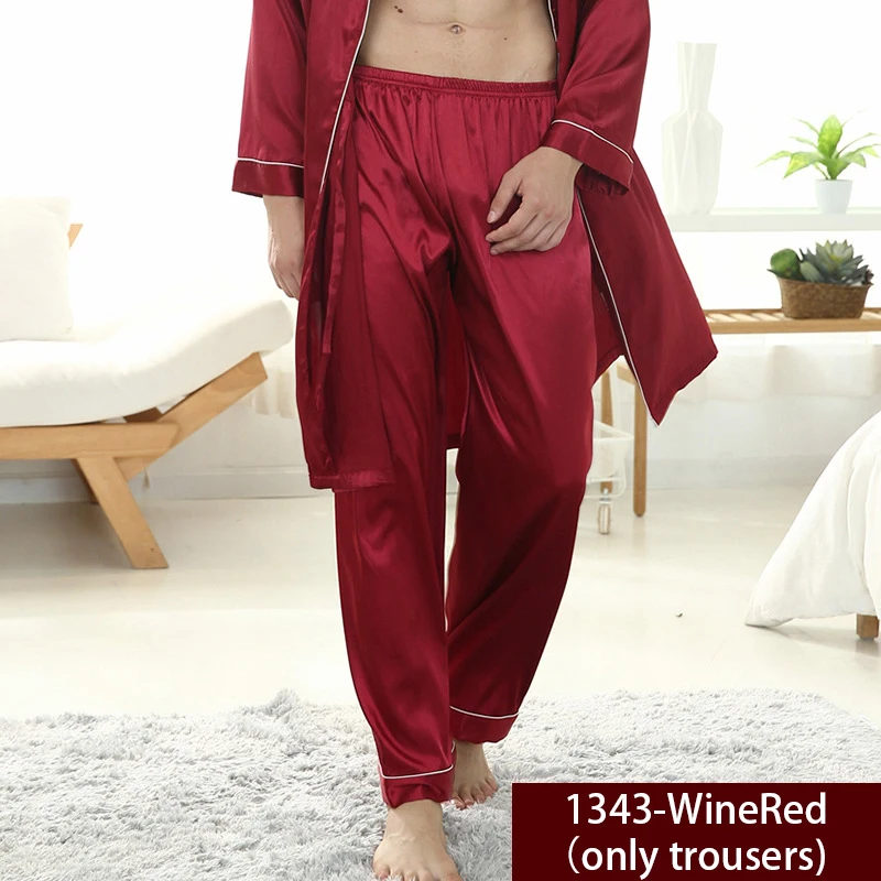 Summer Sexy Sleewear Men Pajama Pants Loose Sleeping Bottoms Sheer Mens Lounge Wear Underwear Long Trousers Nightwear 2022