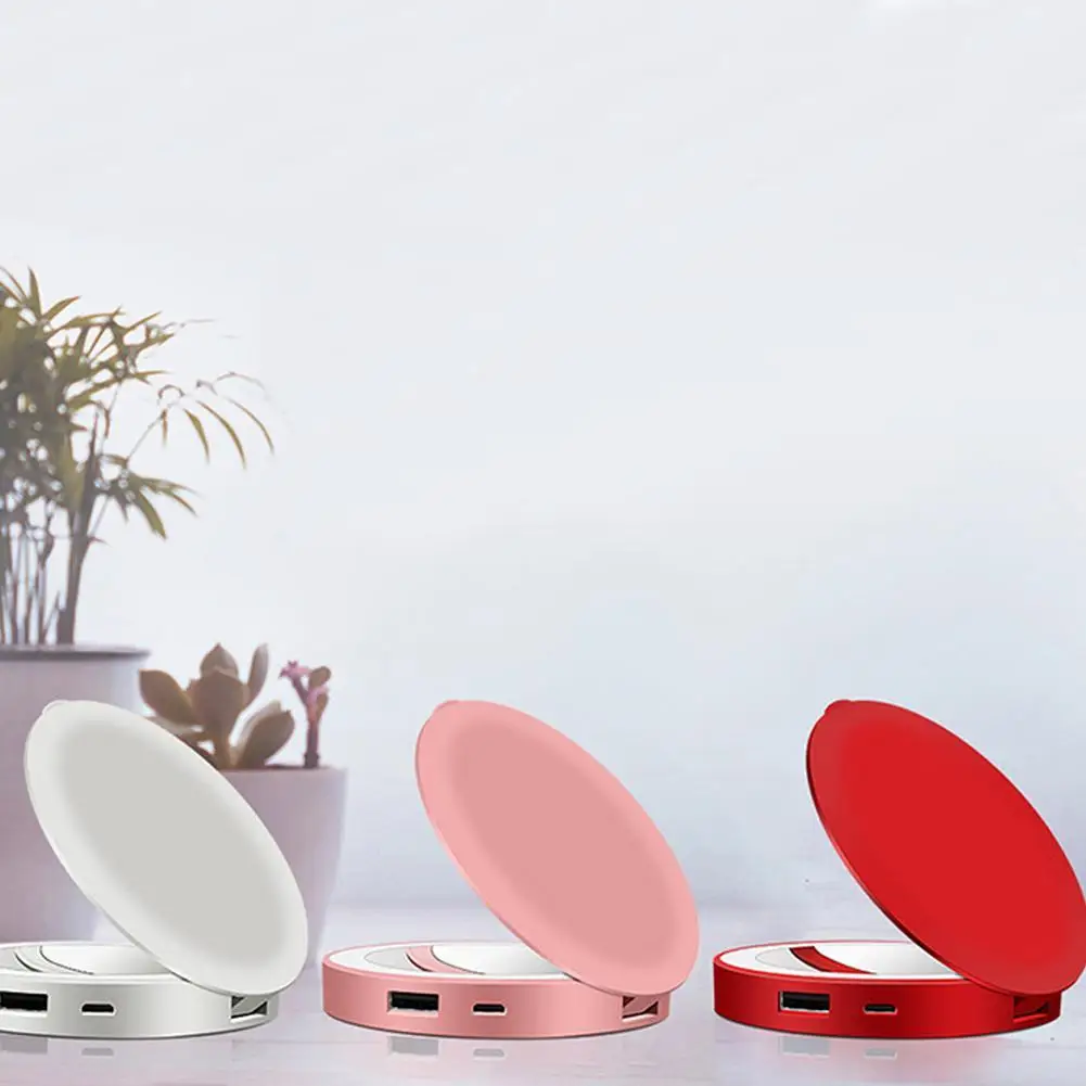 Модный мини светодиодный портативный макияж складной подарок зеркало USB