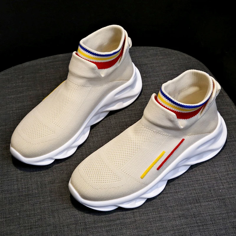 Женская спортивная обувь носки для бега Черная подошва вязаная дышащая новая