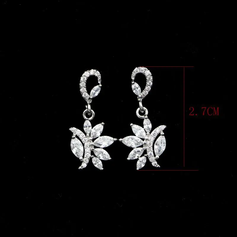 Модные свадебные ювелирные изделия из стерлингового серебра 925 пробы длинные