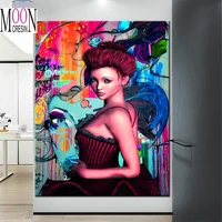 5d diamond paintingfashion womanpictures portrait diy diamond embroidery full square round drill stitch cross picture art gift