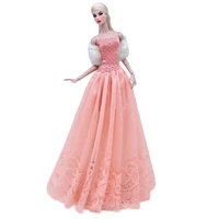 fashion orange off shoulder princess dress 16 bjd clothes for barbie doll clothes set outfits party gown 30cm dolls accessories