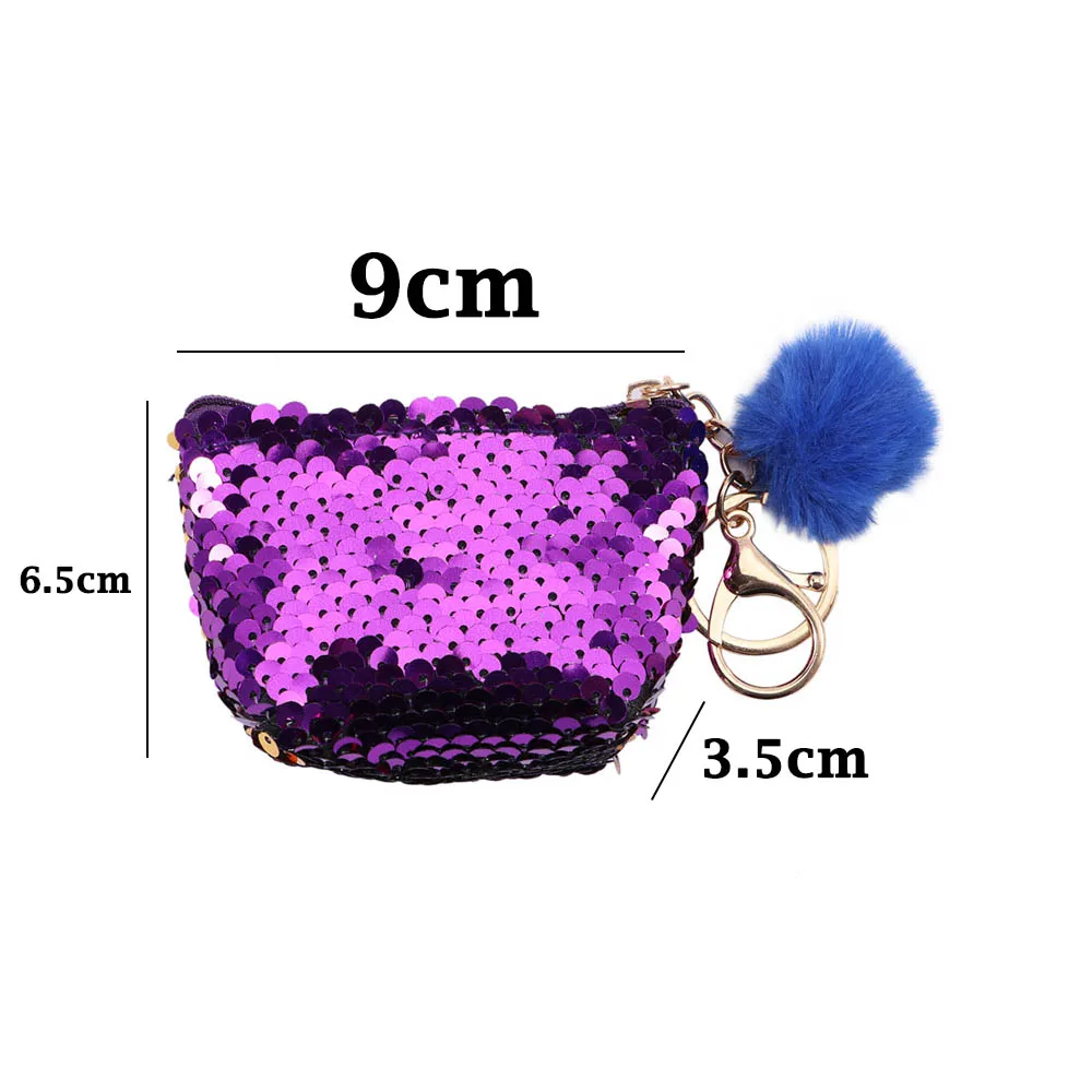 purple 1 шт., кошельки для ключей, недорогой модный кошелек для монет, кошелек для женщин и мужчин, шерсть, маленькая сумка для мелочи, кошельки, ключница, чехол для ключей, сумка для карт - Цвет: purple