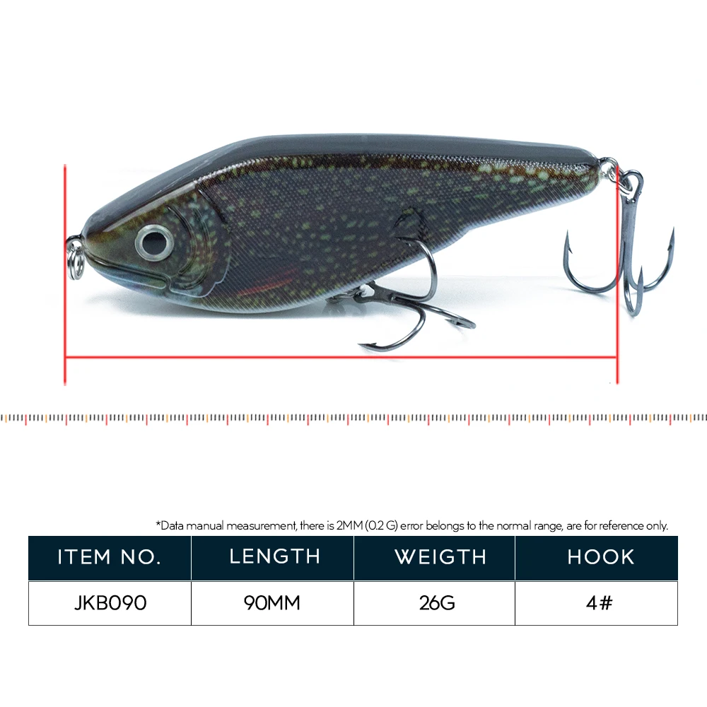 Jerkbait For pike Bait For Musky Pike Fishing Lures 90mm/26G Fishing Bait Slow Sinking Wobblers Artificial Lures Rattlin Vib