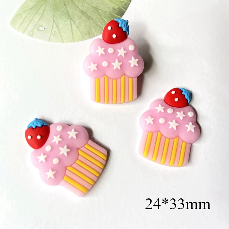 12pcs sweet cup cake rubber flatback supplies diy hat headwear hair clips bows center jewelry making phone shell accessories free global shipping