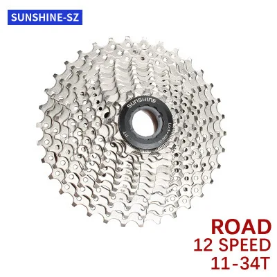 

SUNSHINE Road Bike 8 9 10 11 12 Speed Velocidade 11-23T/25T/28T/30T/32T/34T Bicycle Cassette Freewheel MTB Sprocket for SHIMANO