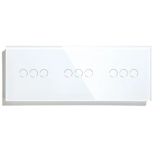 

Bseed Triple 3 Gang Wifi Touch Switch 299mm Light Switch White Black Crystal Class Panel Switch