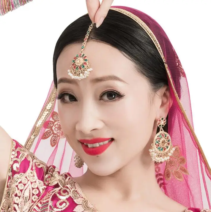 Wholesale India Woman Girl Belly Dance Accessories Performance Headdress Earrings and Nose Ring | Тематическая одежда и