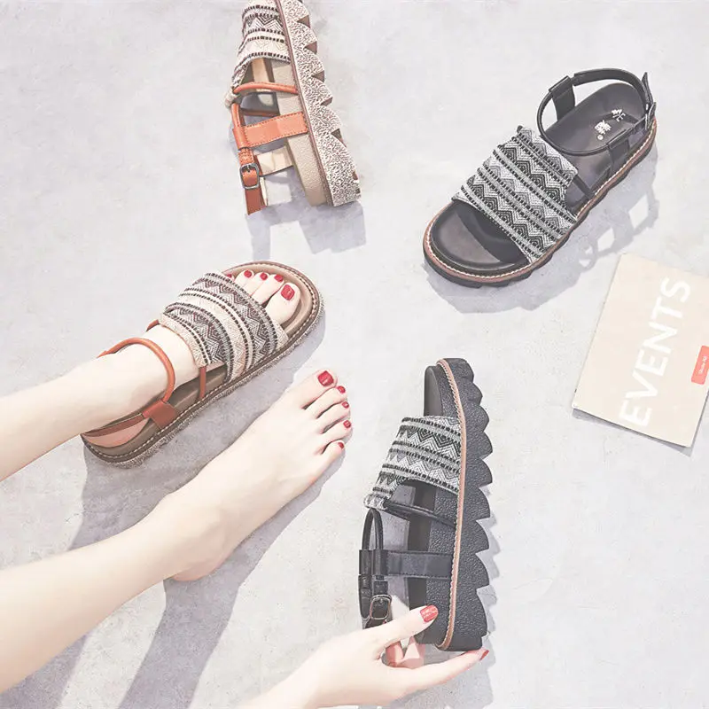 

Timalina Women Sandals Fashion High Wedges Sandals Summer Shoes Flip Flop Chaussures Femme Platform Sandals Casual