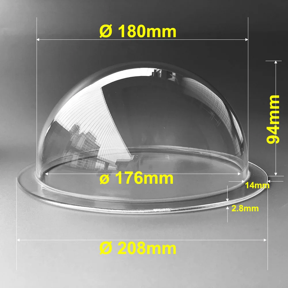 208x94mm 8 Inch Acrylic Semi-circular Dome Cover Transparent Plastic Hollow Ball Plexiglass Dustproof Decorative Display Case
