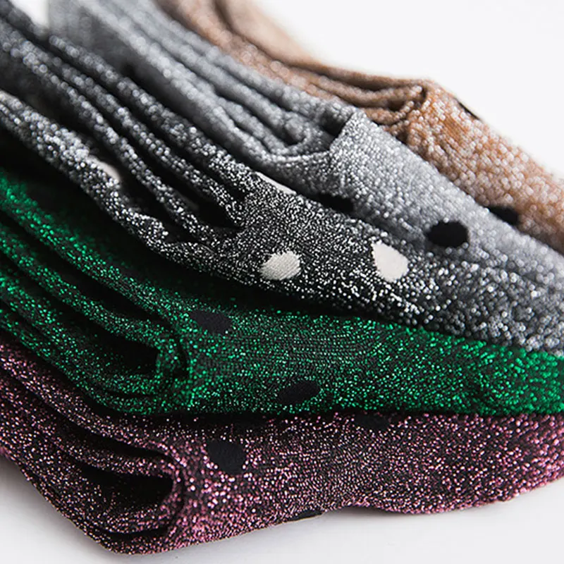 Женские блестящие носки в горошек повседневные хлопковые Осень зима 2019|Носки| |