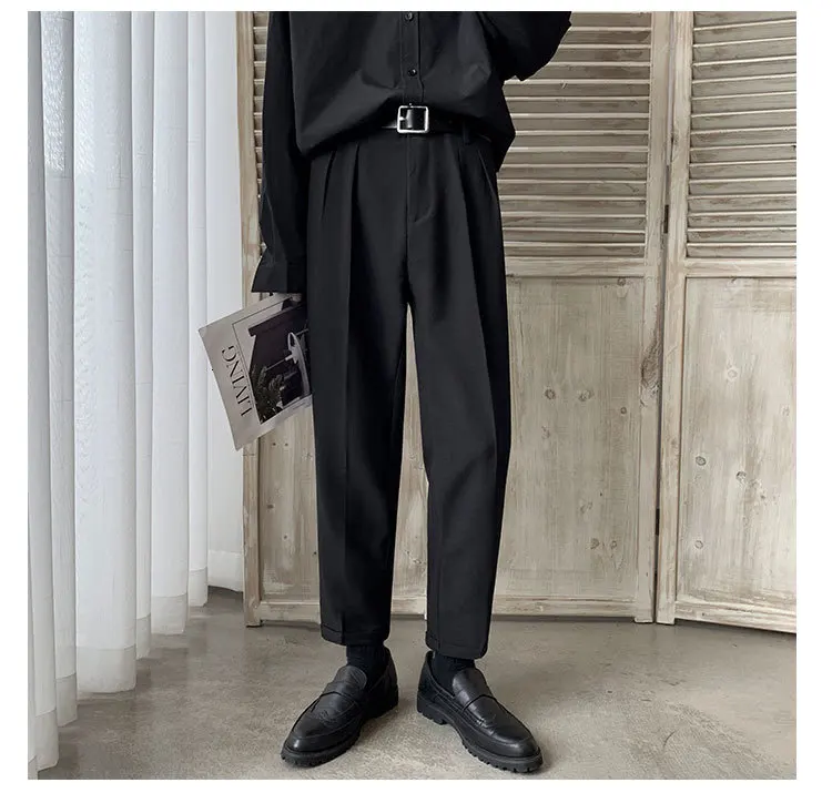 

2020 Spring And Autumn New Youth Pop Fall Solid Color Loose Trousers Fashion Casual Straight Pants Black / Gray M-2XL