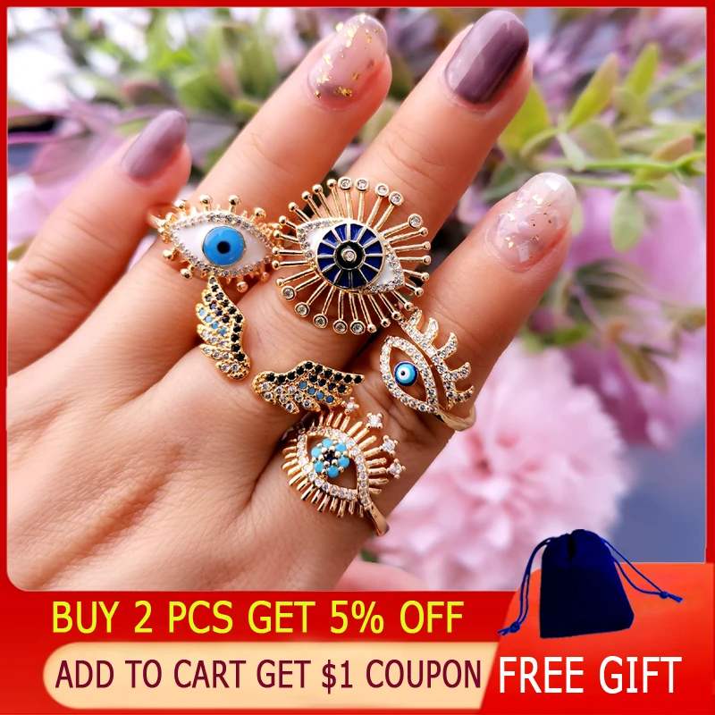 Женские кольца SINLEERY с голубыми крыльями ангела разные стили золотистого цвета