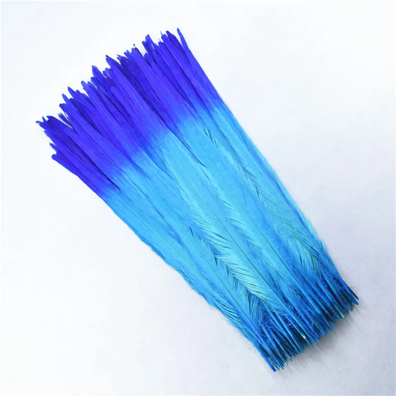 

100 шт./лот на заказ два цвета кольцо хвост фазана перья для рукоделия 40-45 см/16-18 дюймов карнавальные Шлейфы украшение