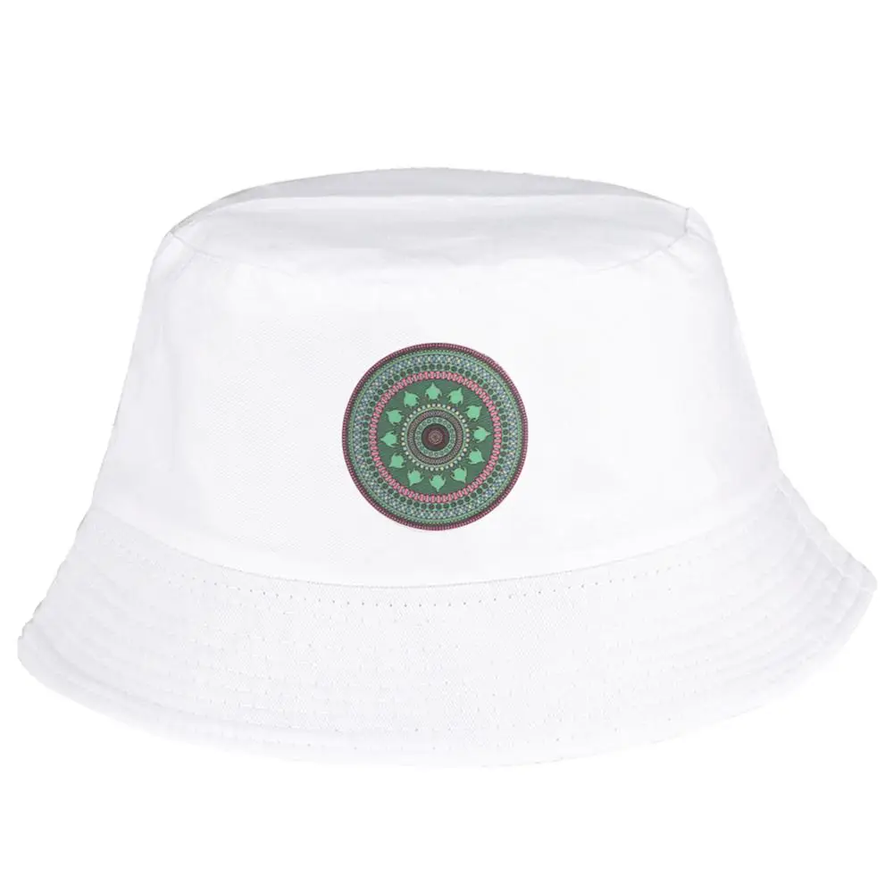 Белая Панама с оленем и синим узором в стиле Харадзюку шляпа рыбака летняя