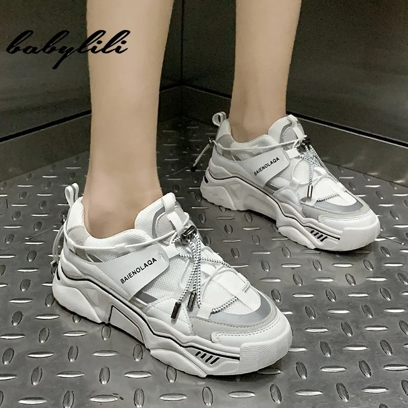 Женские кроссовки модные блестящие массивные коллекция 2019 года Летняя обувь