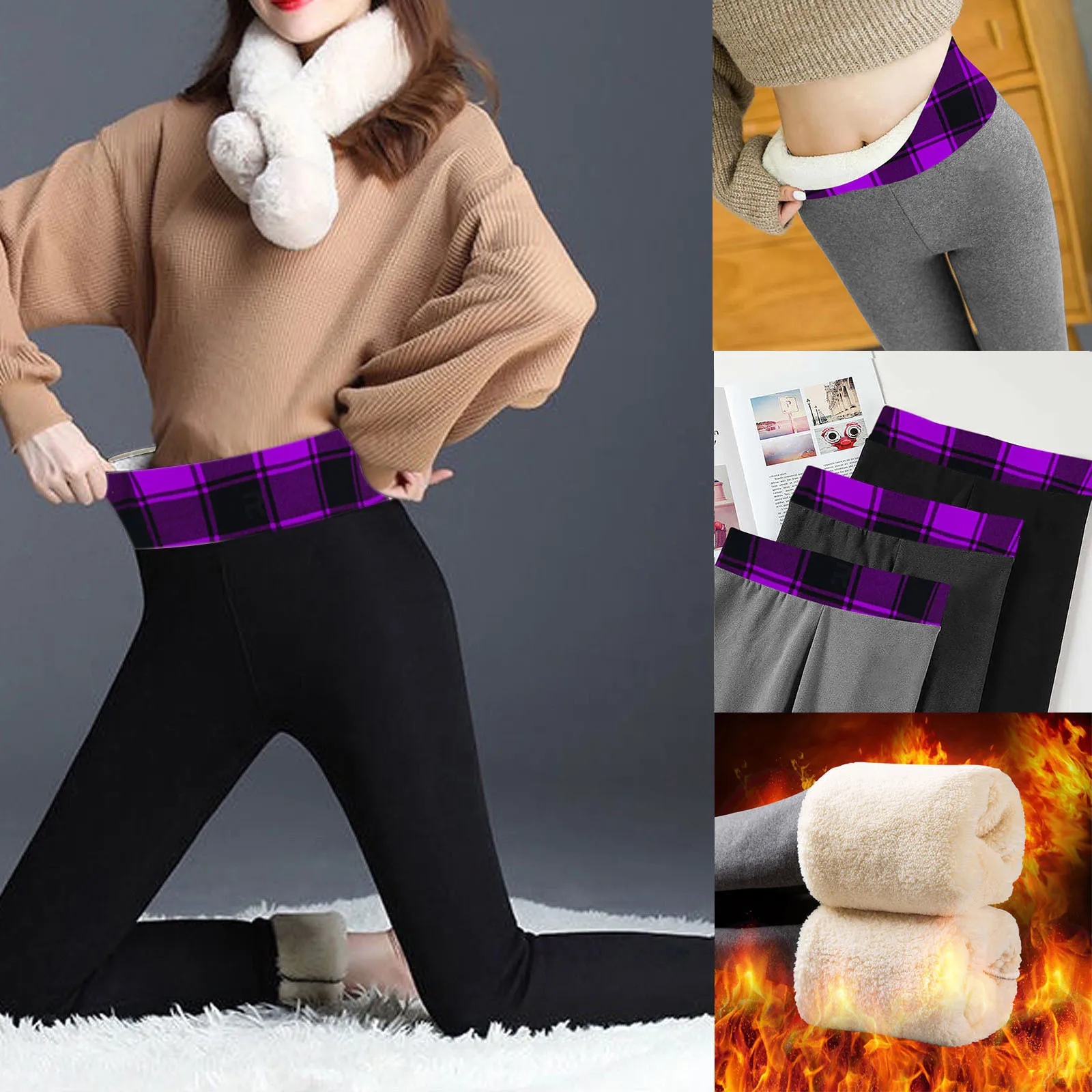 

Ladies Winter Leggings Skinny Pants Women Leggings Casual Printed Span Ladies High Waist Keep Warm Long Pants Elastic Leggings