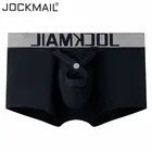 JOCKMAIL сексуальные боксеры для мужчин мужское нижнее белье Чехол для колец c выпуклой частью для мужчин, фирменные застежки hombre гей трусы-боксеры homme  Coton трусики-боксеры с длинными