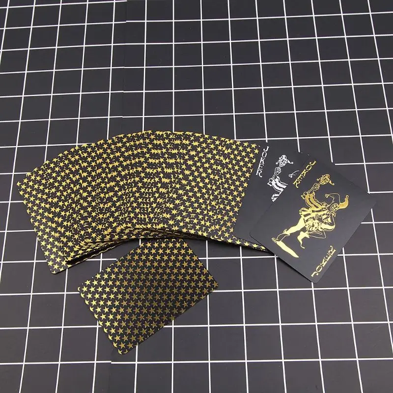 

PVC Waterproof Poker Card Black Bronzing Plastic Playing Cards Party Board Game