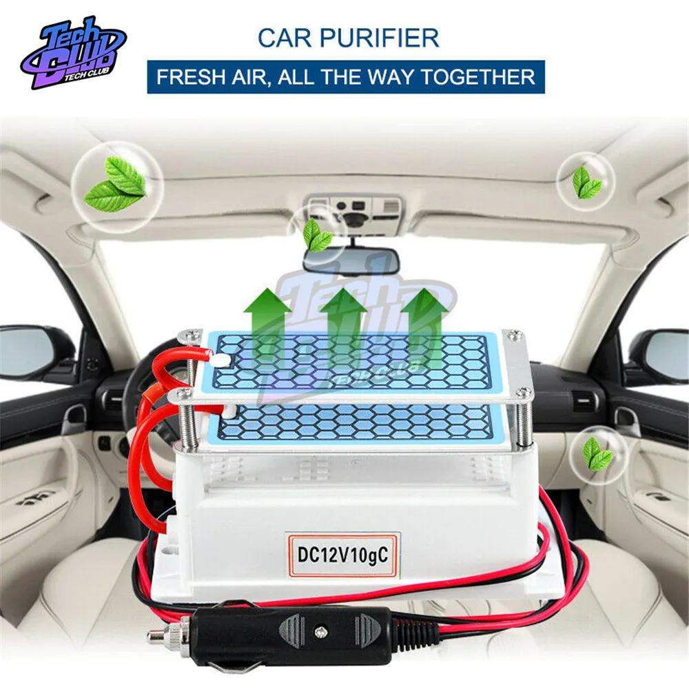 DC12V 10g автомобильный очиститель воздуха Керамический генератор озона двойной