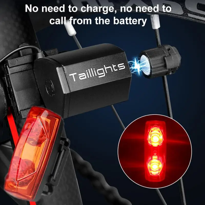 

Electromagnetic Induction Suction Tail Light LED Bicycle Light Self-Powered Mountain Bike Rear Lamp Cycling Safety Warning Lamps