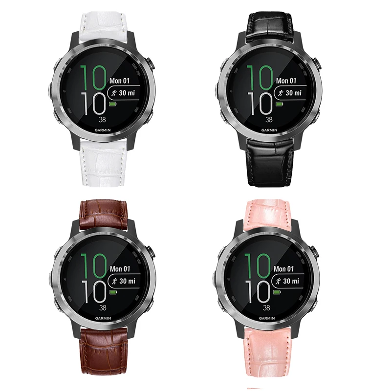 

Quality Leather Watch Band Strap for Garmin Forerunner 645 645M 245 245M for Venu Sq/ Vivomove HR Replacement band 20mm 22mm