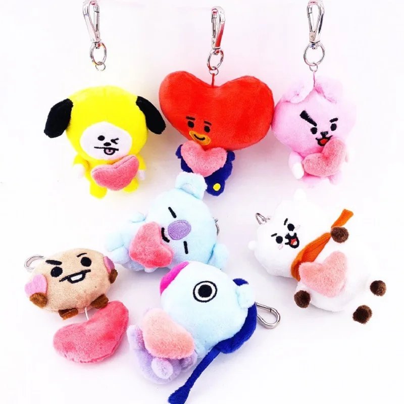 

Bangtan Boys Cartoon Plush Doll Toy Keychain School Bag Pendant Pendant Jewelry Gift