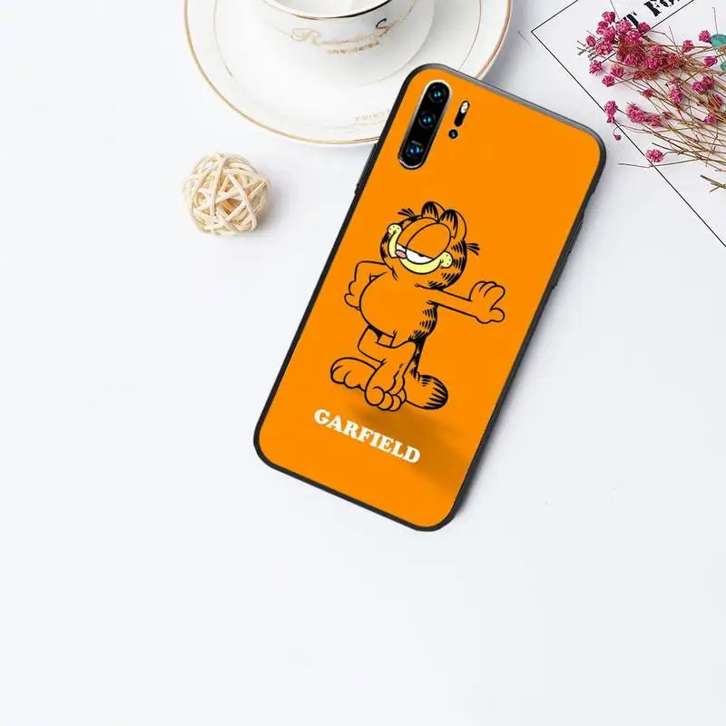 

Cat Kawaii Garfield Case for Huawei p30 p20 p40 E pro lite p smart y8p y6p y7 2019 cover nova 5t mate 10 20 30 lite