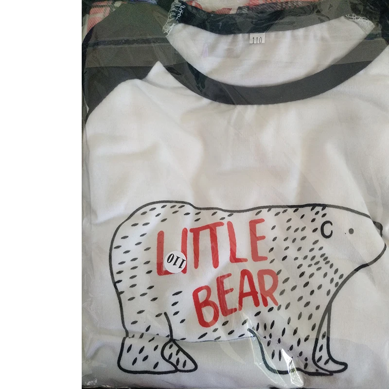 Семейные пижамы рождественские костюмы с медведем на новый год женская ночная