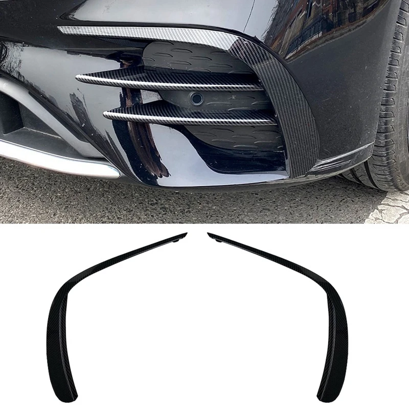 

Front Bumper Spoiler for Mercedes Benz E Class W213 E260 E300 E53 2021 Carbon Fiber ABS Fog Lights Decorative Cover